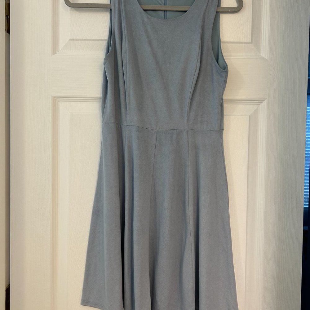 Blue Velvet Shift Dress